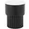 18.75" Black Metal Ribbed Side End Accent Table with White Marble Tabletop